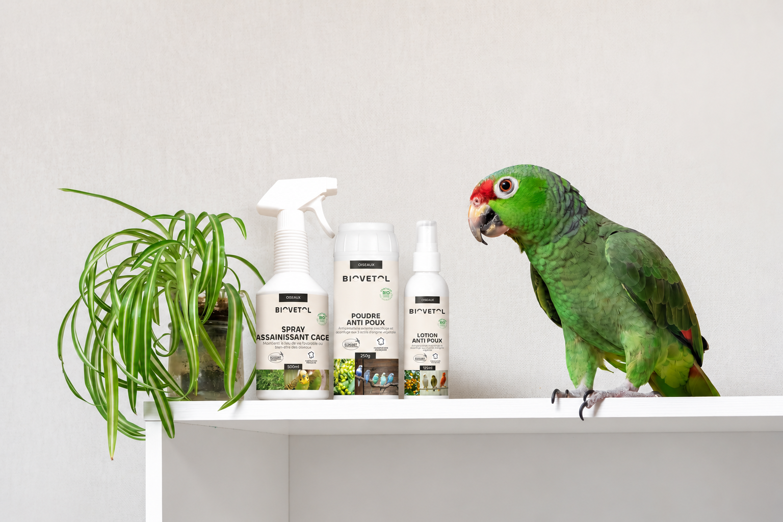 Produit d'hygiène et soin pour oiseaux de cage